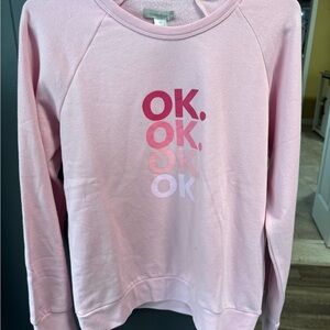 Outerknown Pink Graphic Crew Neck Sweater